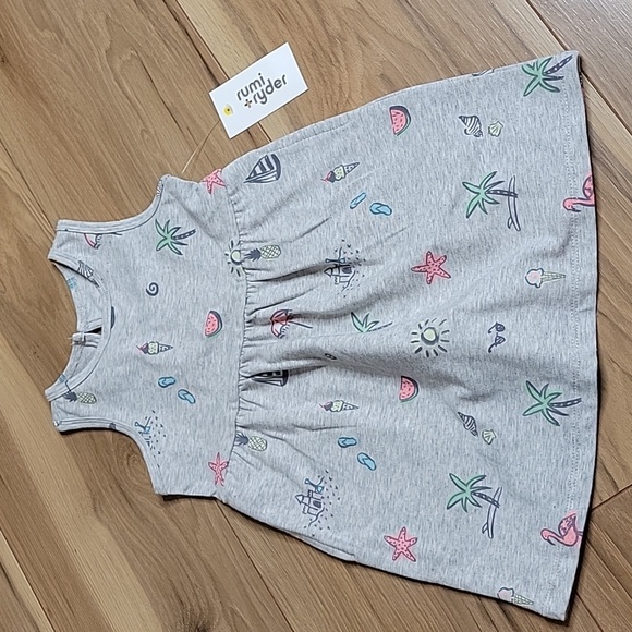 NWT rumi + ryder Toddler Girl Size 3T Gray Dress! Keyhole Back, has Pock… - Picture 1 of 11